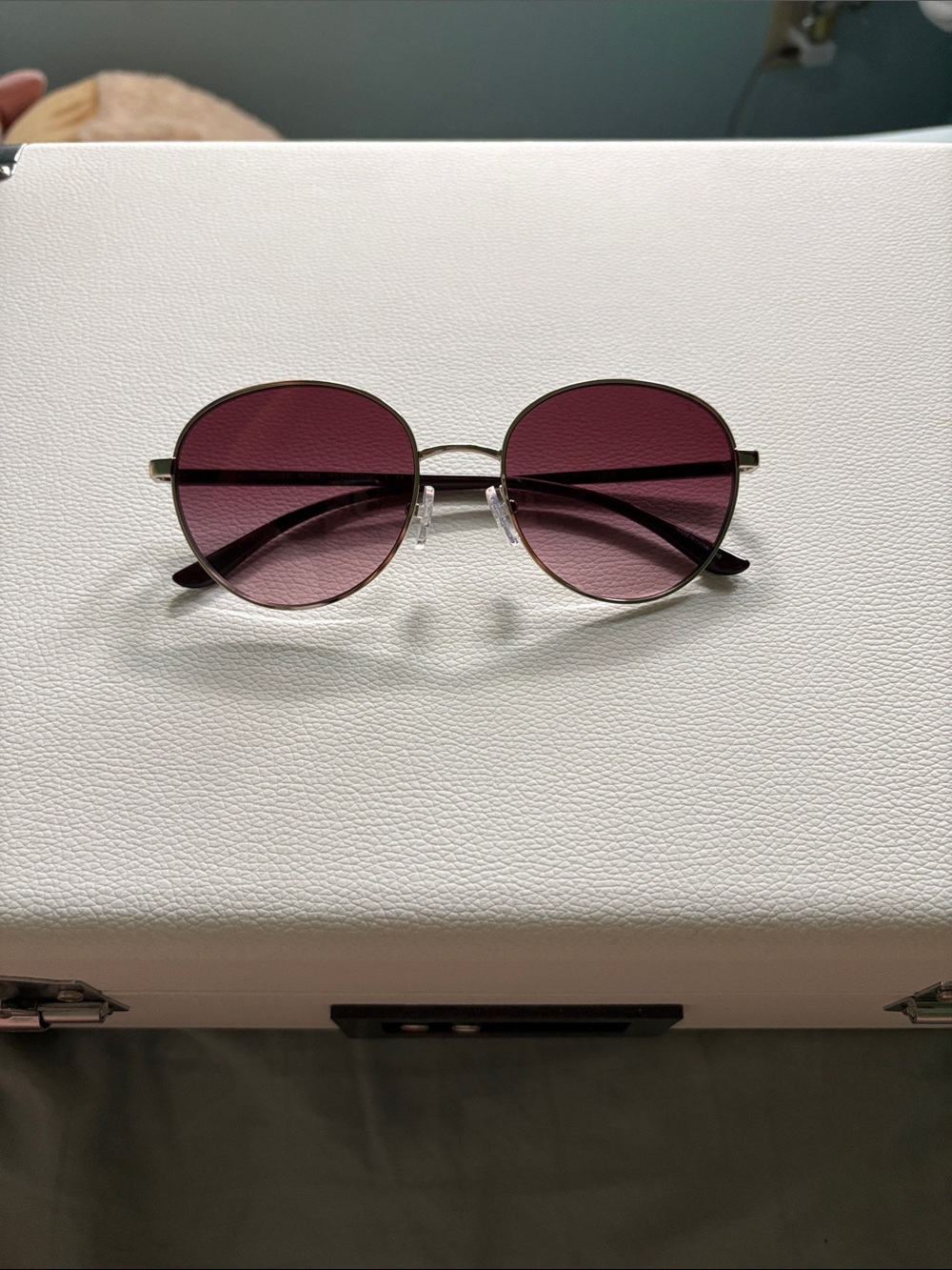 BRAND NEW NEVER WORN Michael Kors Round Metal Frame Sunglasses - Purple Lenses